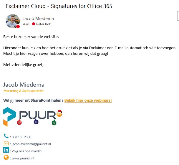 Exclaimer handtekening