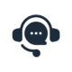 Icoon va een headset met een spraakwolkje erin.
